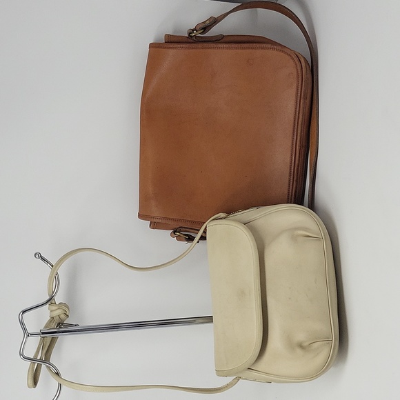 Coach Handbags - 1)Coach Bone Leather Cafe Bag - Style No. 4111 rare.   1) leather Saddle